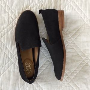 Black leather Franco Sarto loafers